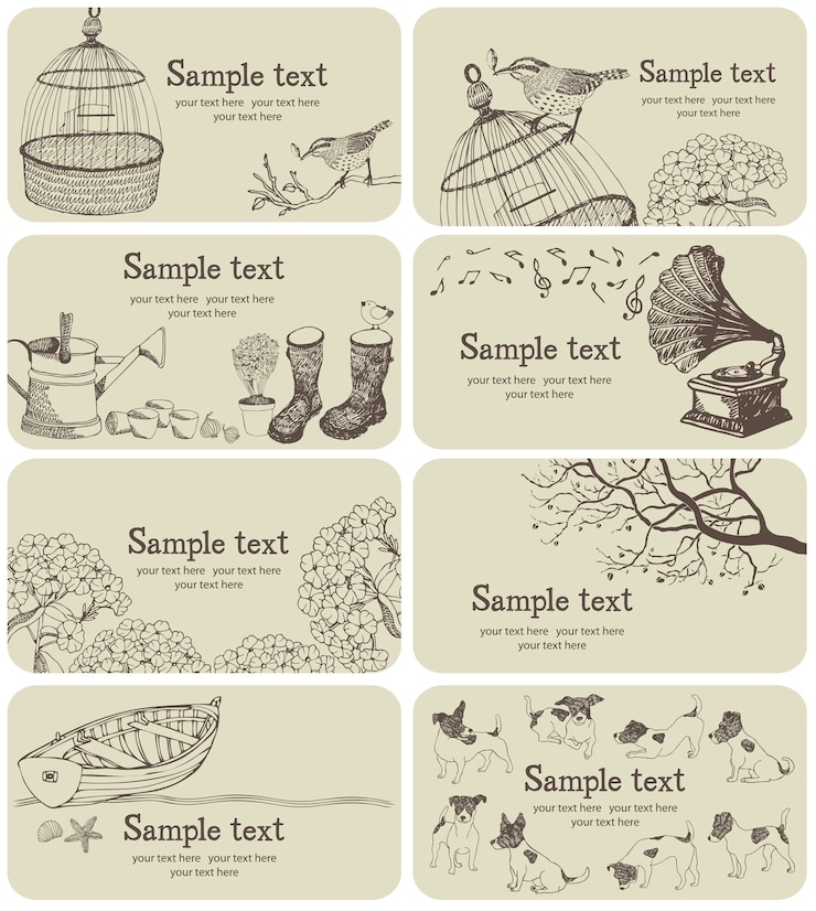 Free Vector business cards set