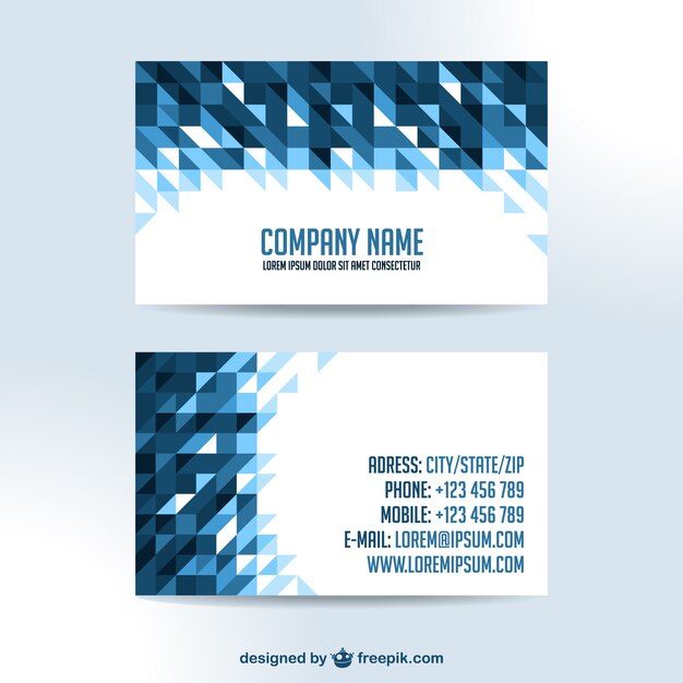 Free vector business cards triangle design