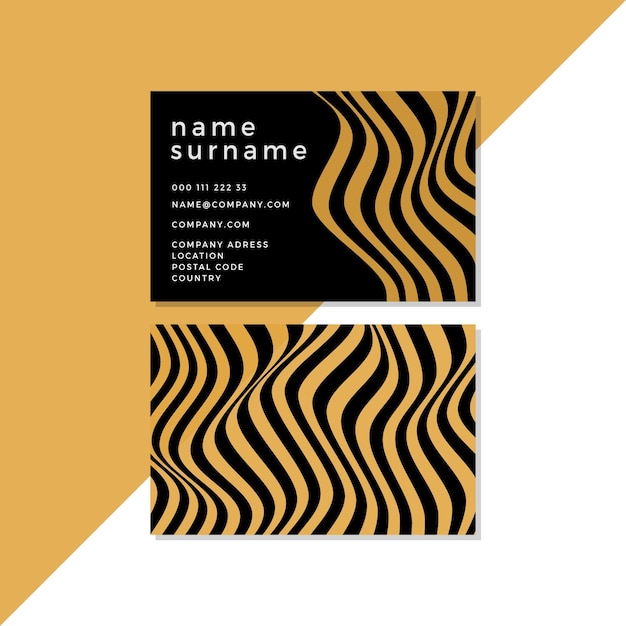 Business cards with disorted lines concept