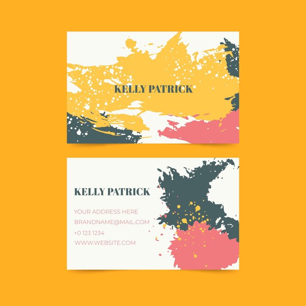 Business cards with hand painted design