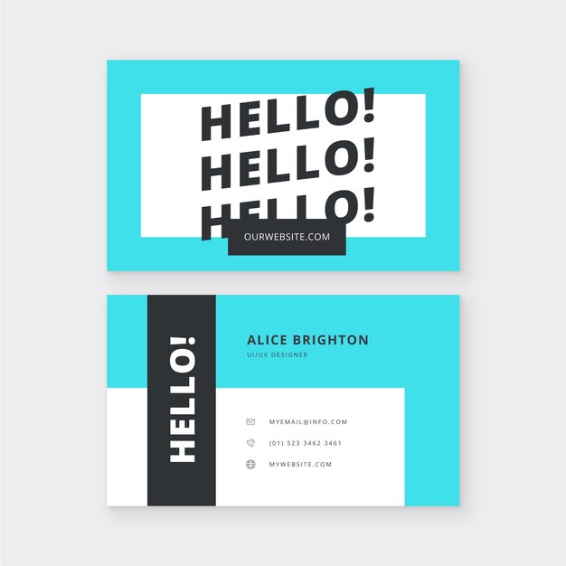 Business cards with neon template