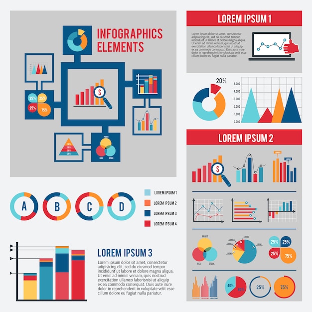 Insieme del modello di infographic del grafico di affari