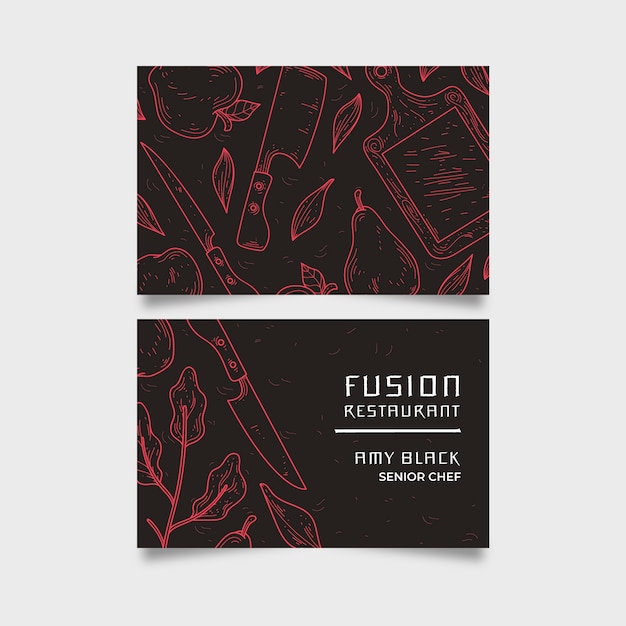 Free vector business company card fusion restaurant