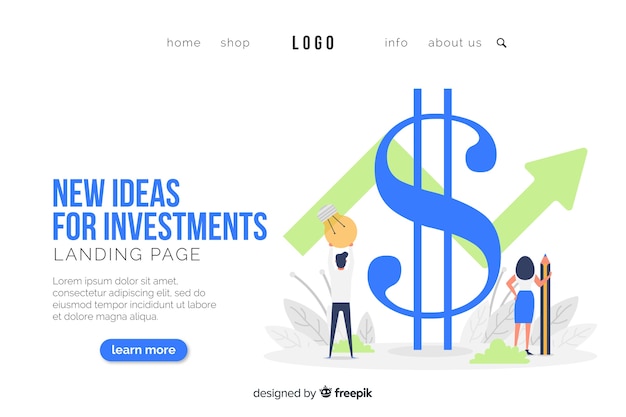 Free vector business concept landing page template