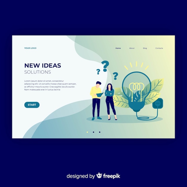 Free vector business concept landing page template