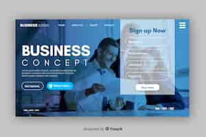 Free vector business concept landing page