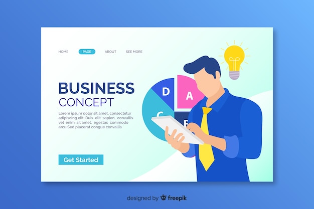 Business concept landing page