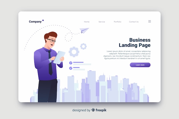 Business concept landing page