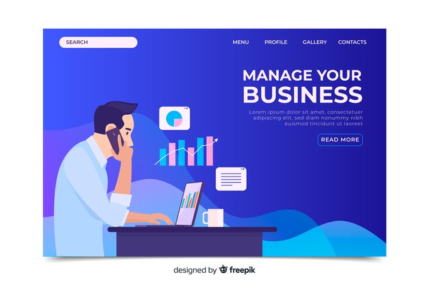 Business concept landing page