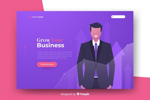 Business concept landing page