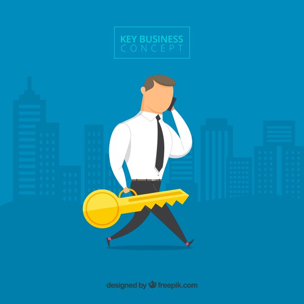 Free vector business concept with key to success