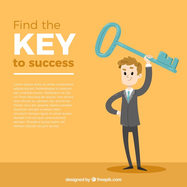 Business concept with key to success