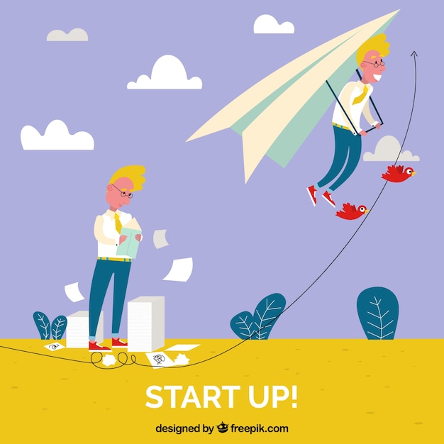 Free vector business concept with paper plane