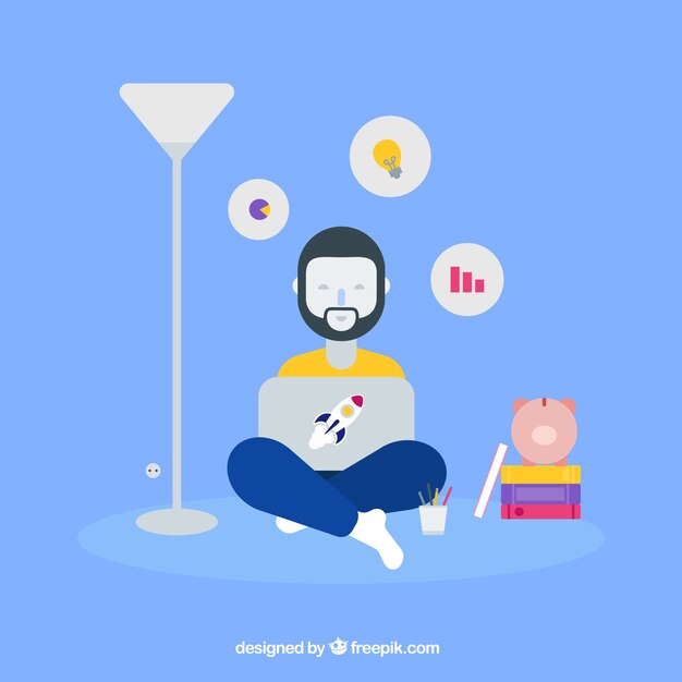 Business concept with relaxed man