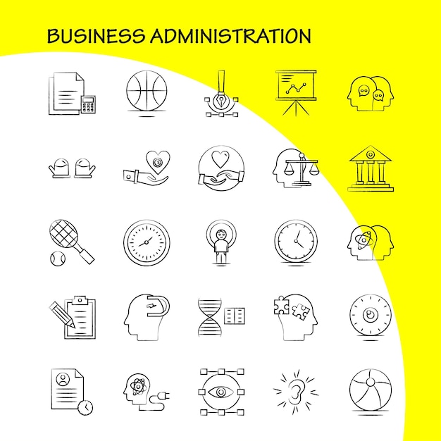 Free vector business concepts hand drawn icons set for infographics