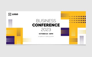 Business conference 2023 geometric banner design vector illustration