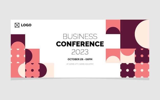 Free vector business conference 2023 geometric banner design vector illustration