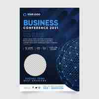 Free vector business conference flyer print template