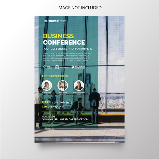 Business conference flyer with modern design