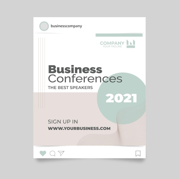 Free vector business conference instagram post