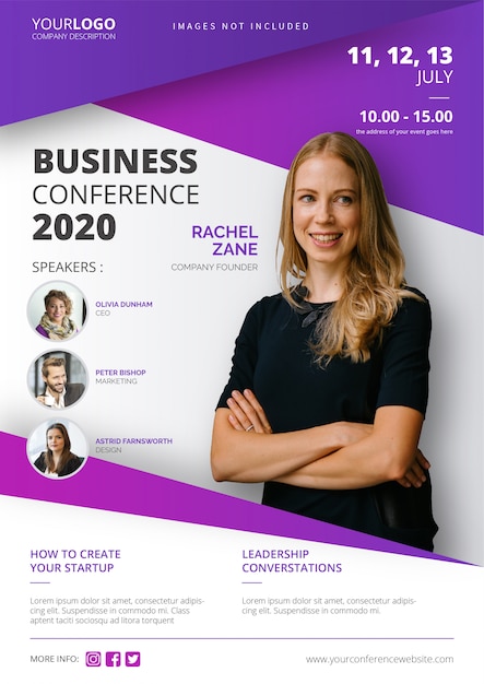 Free vector business conference poster template