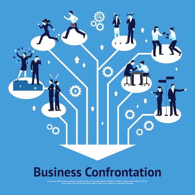Free vector business confrontation flat graphic design