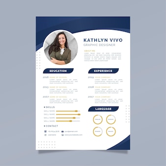 Business curriculum vitae template with photo