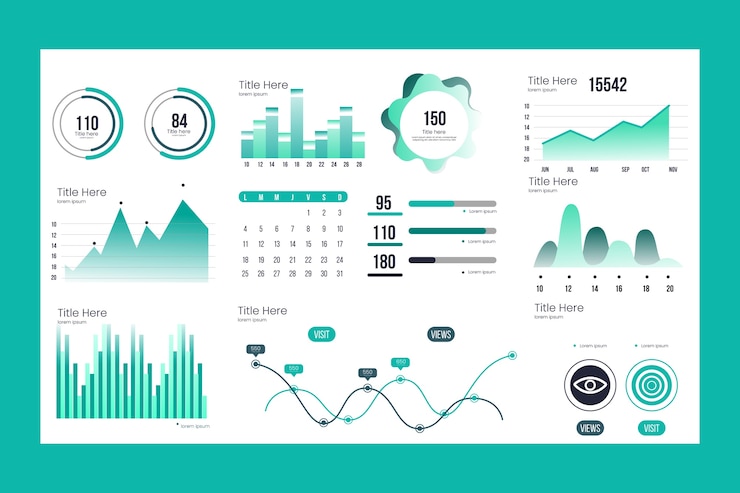 Free Vector business dashboard element collection