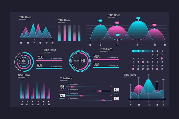 Free vector business dashboard element set