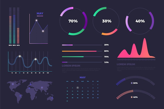 Free vector business dashboard element set