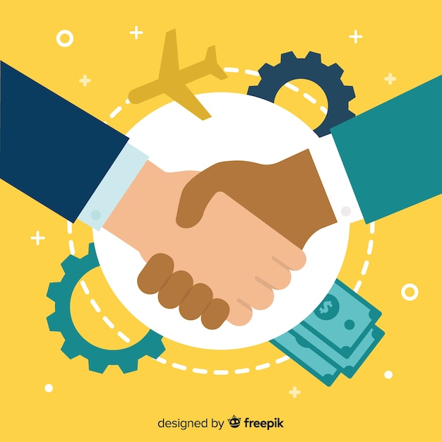 Business deal flat background