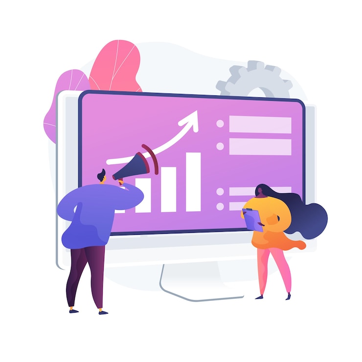 Free Vector business development. market development, business expansion, advertisement, marketing. infographic and statistics analytics. corporate manager.