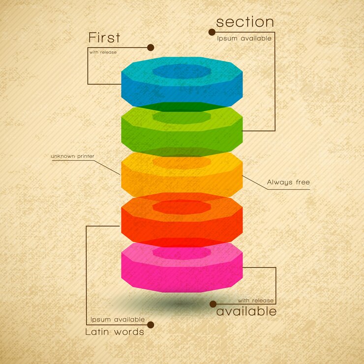 Free Vector business diagram template with text fields and sections flat