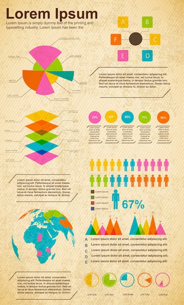 Free vector business diagrams charts template for presentation and percentage ratio