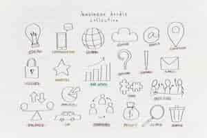 Free vector business doodle collection