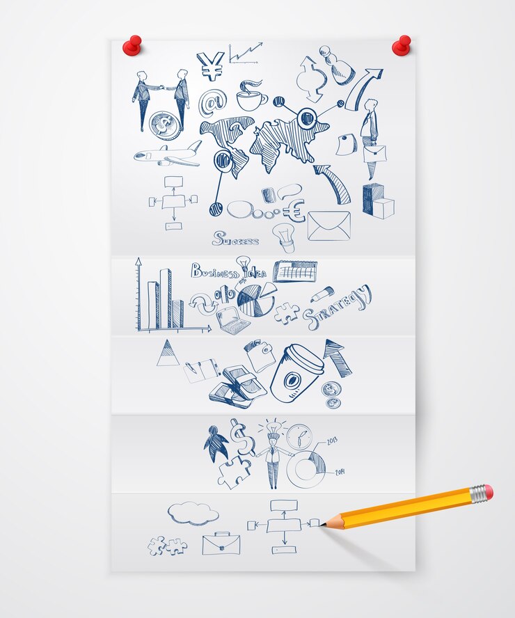 Free Vector business doodle paper sheet