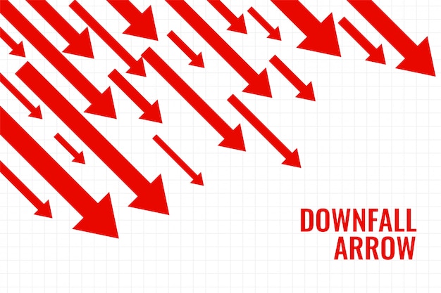 Business downfall arrow showing downward trend