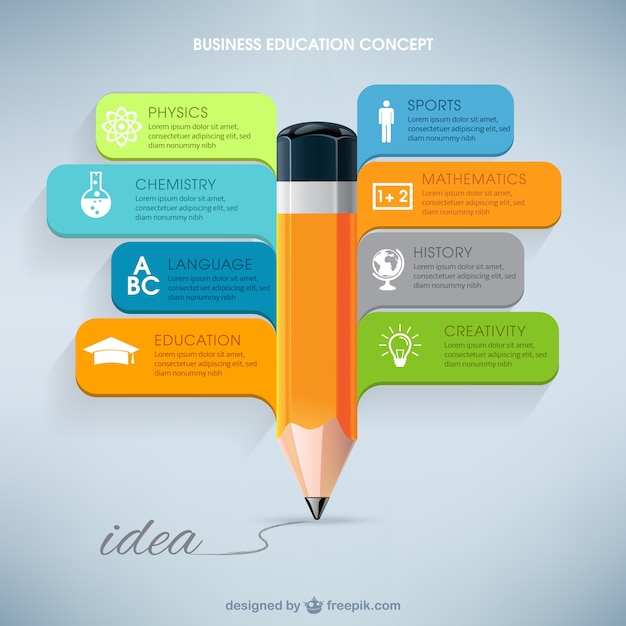 Free vector business education infographic