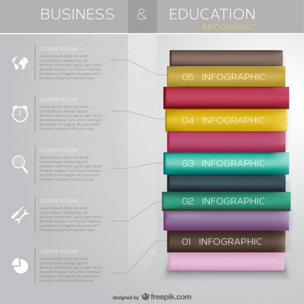 Free vector business and education infographics