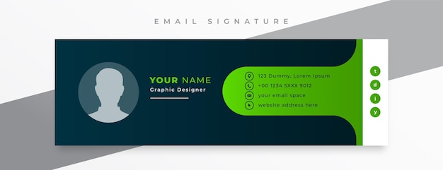 Business email sign card template with digital profile design