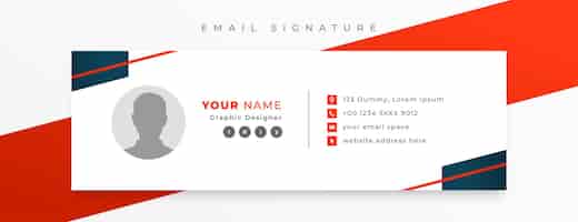 Free vector business email signature card template with digital profile