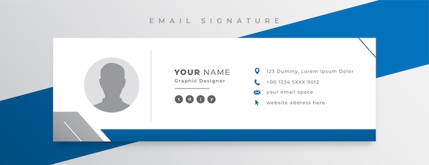 business email signature card template with social media profile design