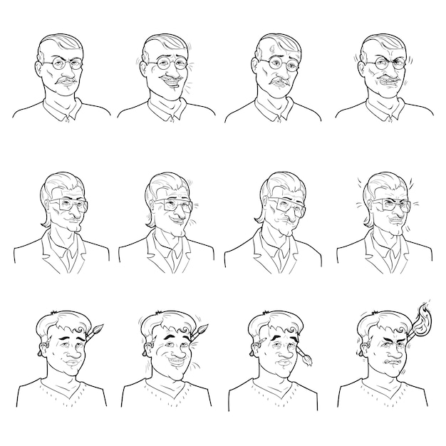 Free vector business emotions avatars set