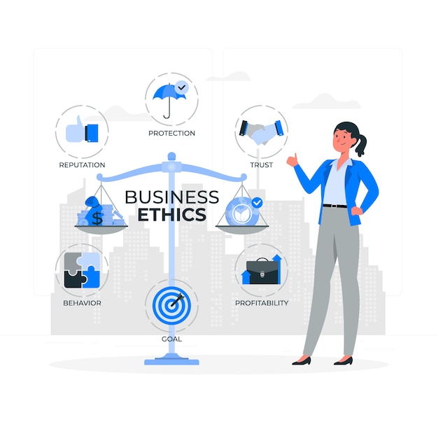 Бесплатное векторное изображение Иллюстрация концепции деловой этики