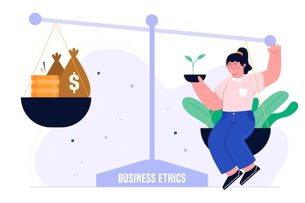 Free vector business ethics concept