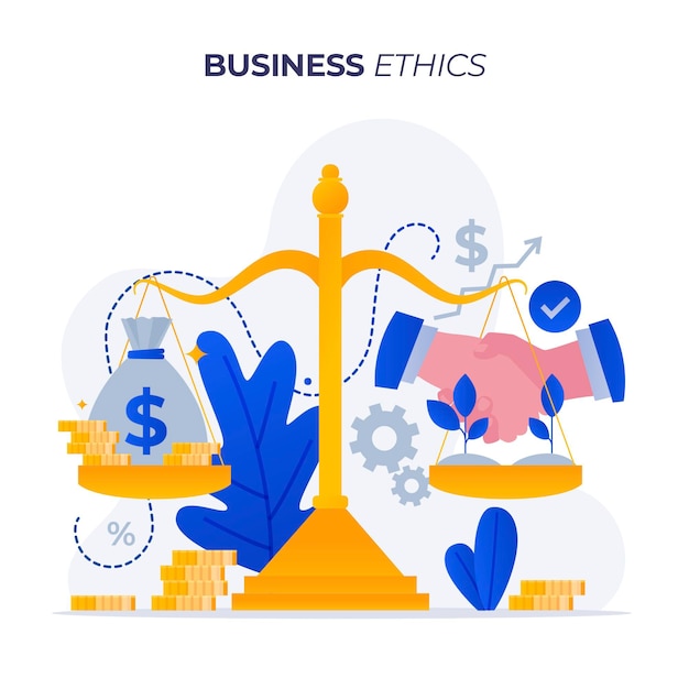 Free vector business ethics good relationships or profit