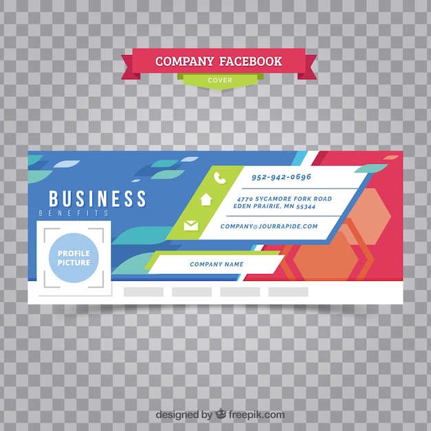 Business facebook cover with abstract shapes