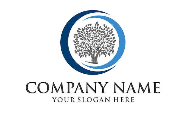Финансовый бизнес с дизайном логотипа дерева Premium векторы