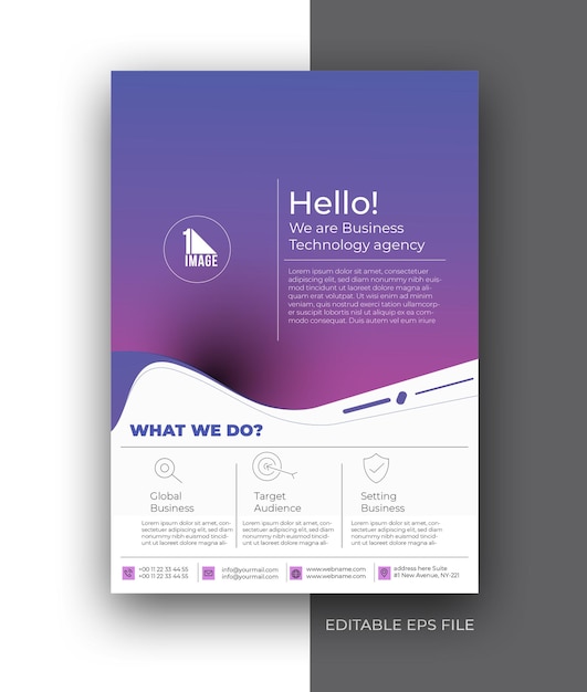 Бесплатное векторное изображение Бизнес-флаер a4 flyer poster brochure design template.