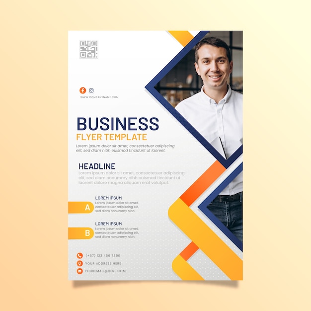 Business flyer abstract with image